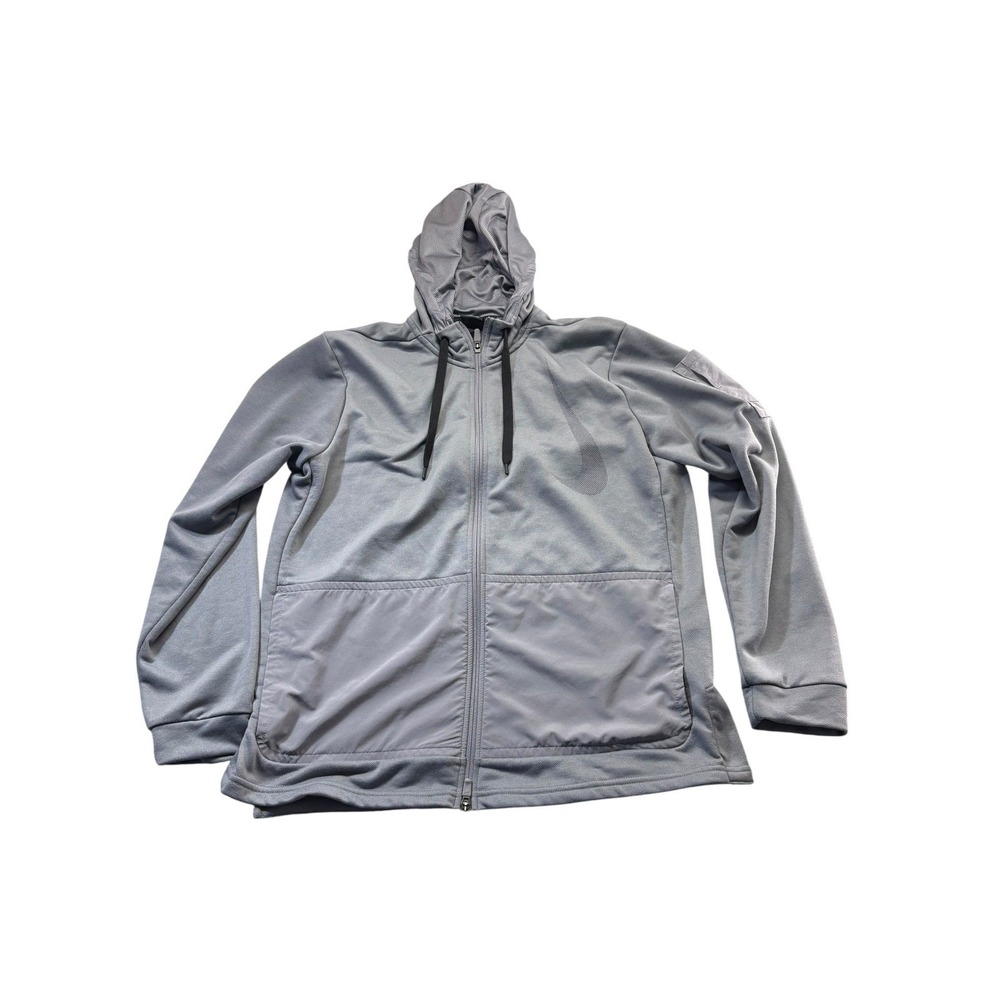 Nike Dri-FIT Full Zip Training Hoodie Mens Large Gray
